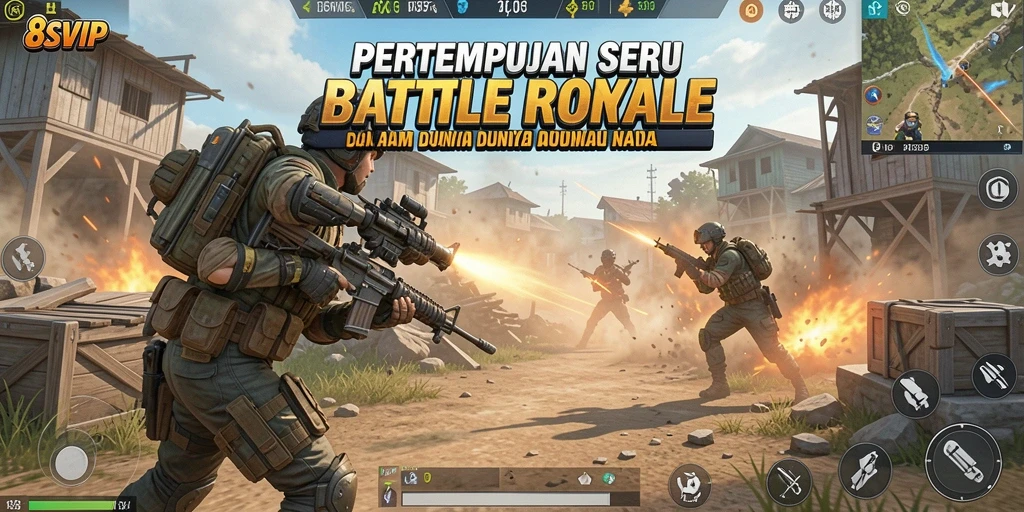 Gameplay seru 8SVIP dalam pertempuran Battle Royale yang mendebarkan.