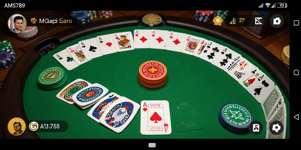 Screenshot gameplay AMS789 menampilkan serunya permainan Gaple dengan teman.