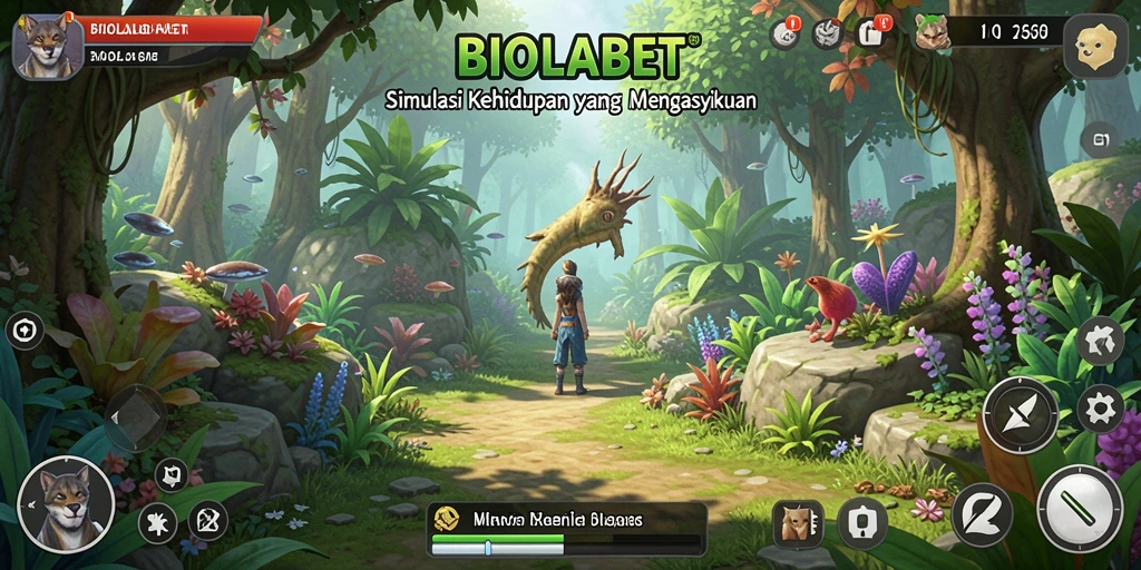 Gameplay BIOLABET menampilkan karakter yang berinteraksi dalam dunia virtual yang dinamis.