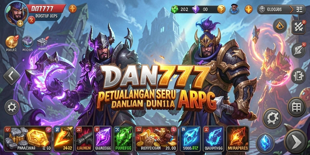 Tangkapan layar menunjukkan pertarungan epik dalam game ARPG.