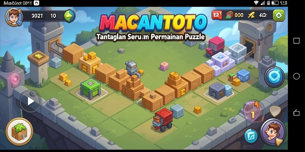 Tampilan gameplay MACANTOTO menunjukkan tantangan Puzzle yang seru dan adiktif.