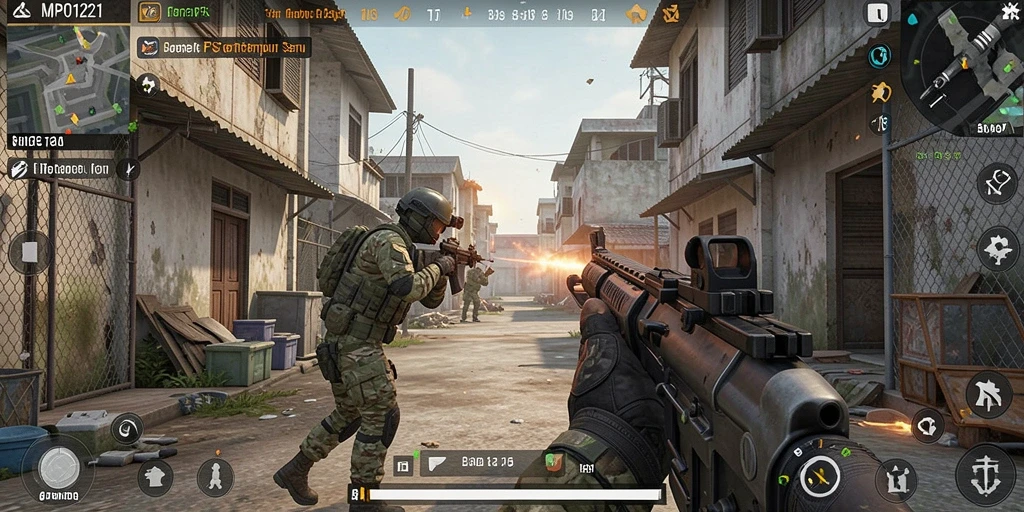 Screenshot menarik dari gameplay intens MPO1221 di medan perang.