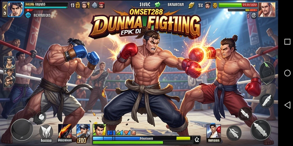 Tampilan gameplay seru dalam OMSET288 dengan pertarungan karakter ikonik.