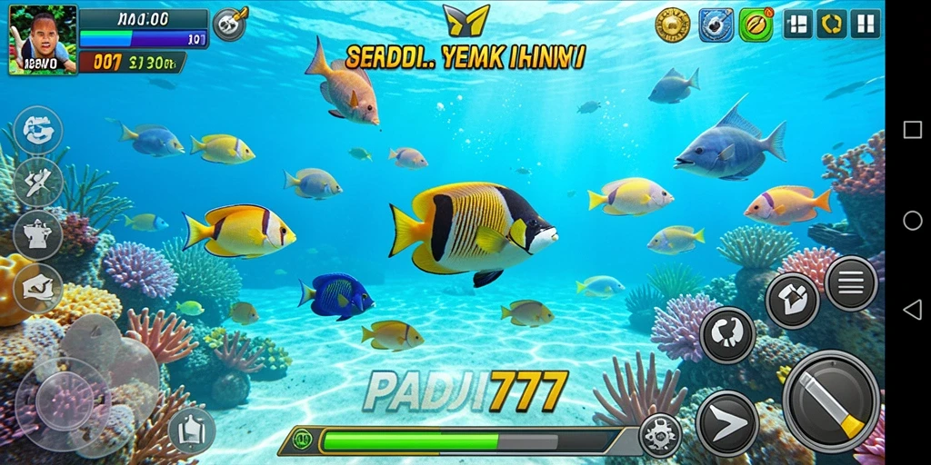 Screenshot PADI777 menampilkan aksi seru menembak ikan.