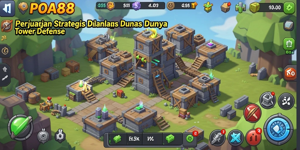 Tampilan gameplay POA88 yang menegangkan dalam Tower Defense.