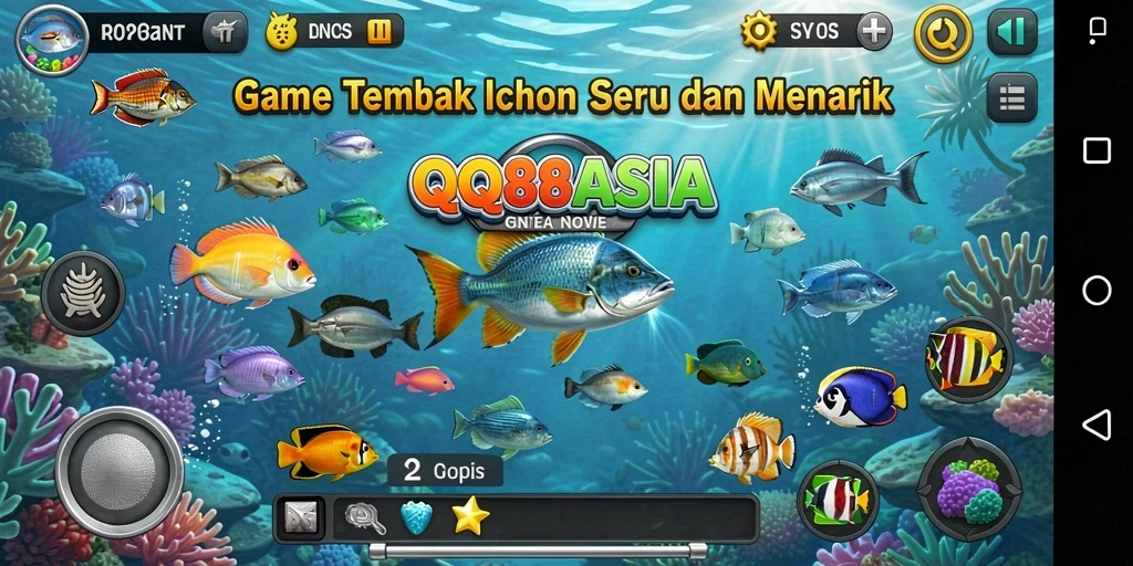 Tangkapan layar menunjukkan aksi menembak ikan di QQ88ASIA.