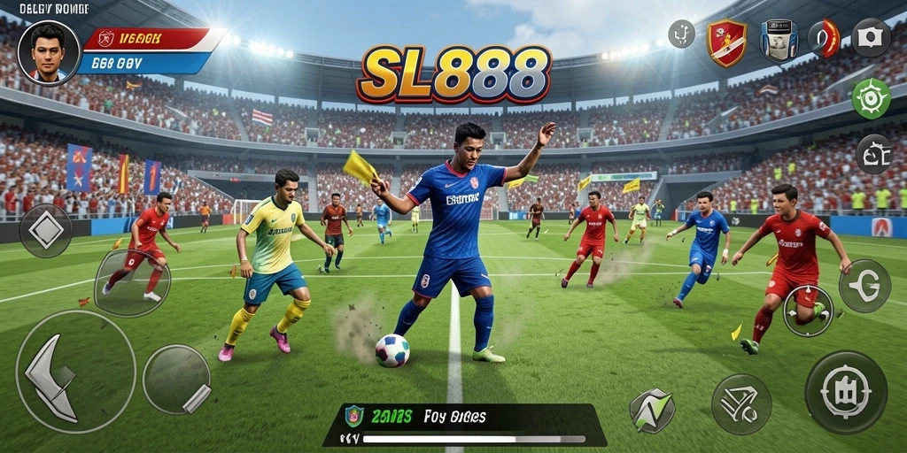 Screenshot gameplay SL888 yang menunjukkan pertandingan olahraga yang seru.