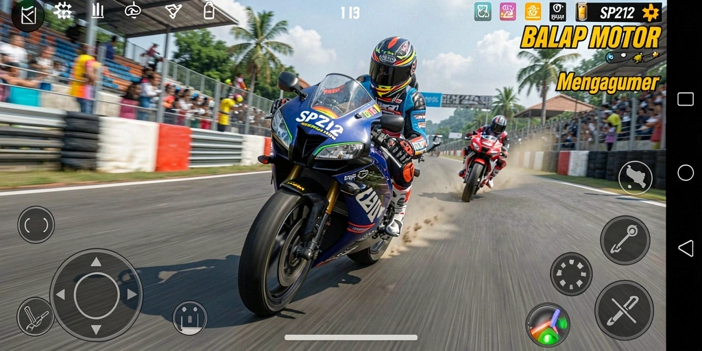 Tampilan seru gameplay balap motor di SP212.