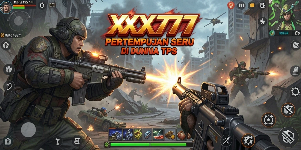 Tangkapan layar XXX777 menampilkan aksi pertempuran seru di dunia TPS.