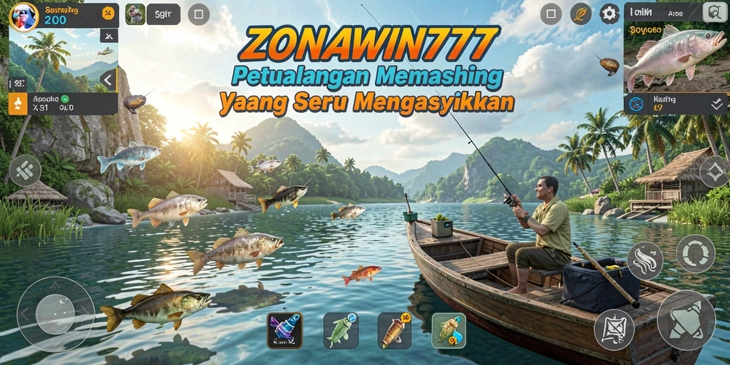 Tampilan gameplay ZONAWIN777 yang menakjubkan saat memancing.
